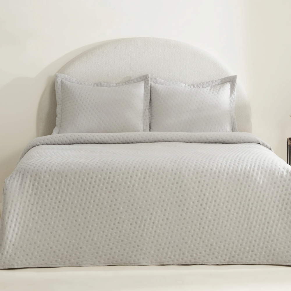 Karaca Home Breeze Soft Grey Double Bedspread | 8680214388907
