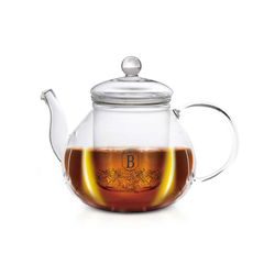 Berlinger Haus Glass Tea Pot with Glass Filter, 1L Black Silver Collection | 7828ABH