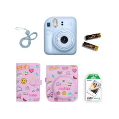 Fujifilm Instax Mini 12 Gift Box Bundle Instant Camera, Mini Film, Protective Case, Photo Album - Blue