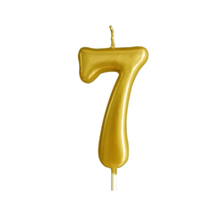 Gold Glitter Birthday Cake Candle Topper - Number Seven | 349-1/G7