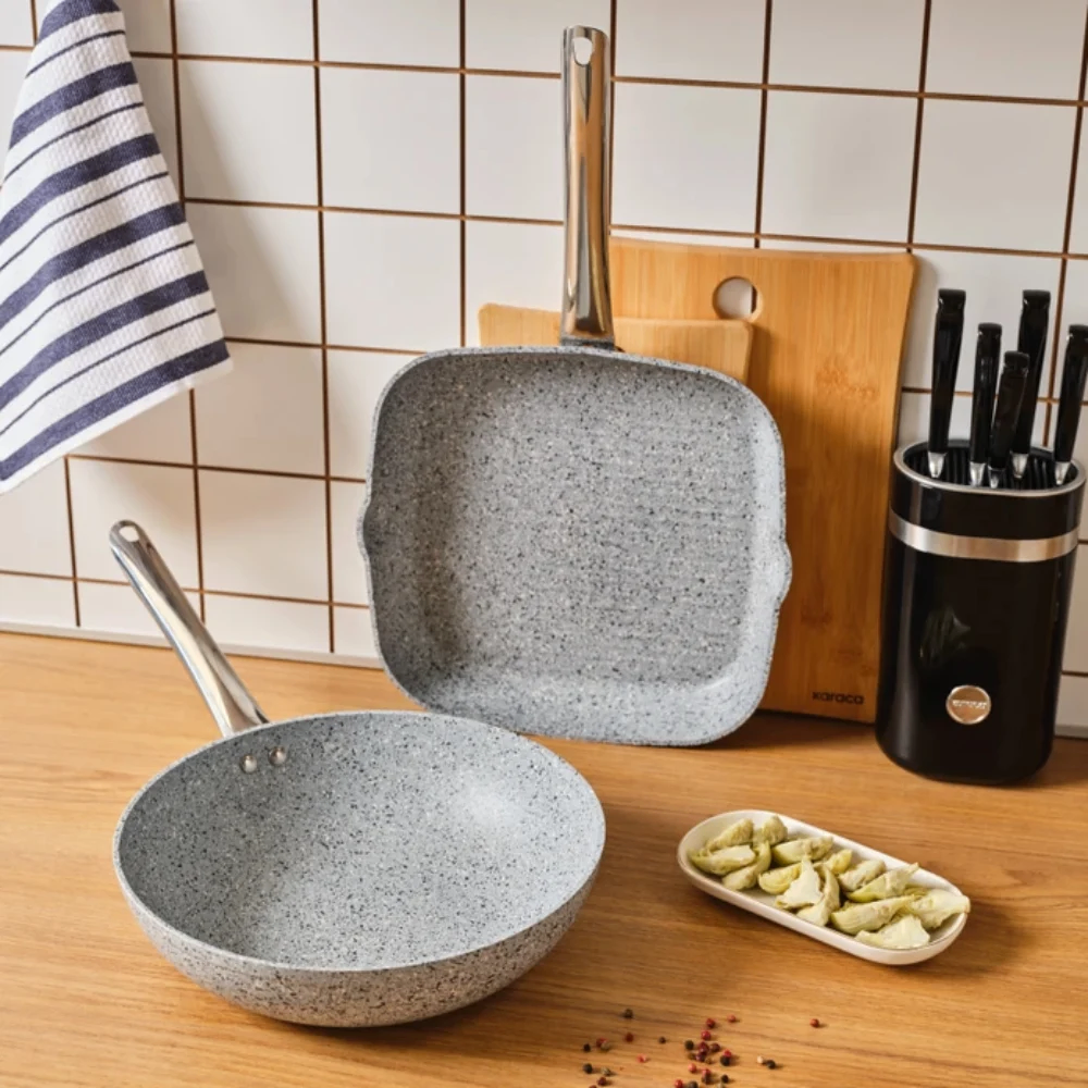 Karaca Biogranit Nare Wok and Grill Set, Blue | 153.09.01.3580