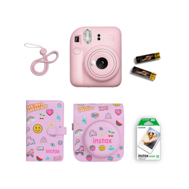 Fujifilm Instax Mini 12 Gift Box Bundle Instant Camera, Mini Film, Protective Case, Photo Album - Pink
