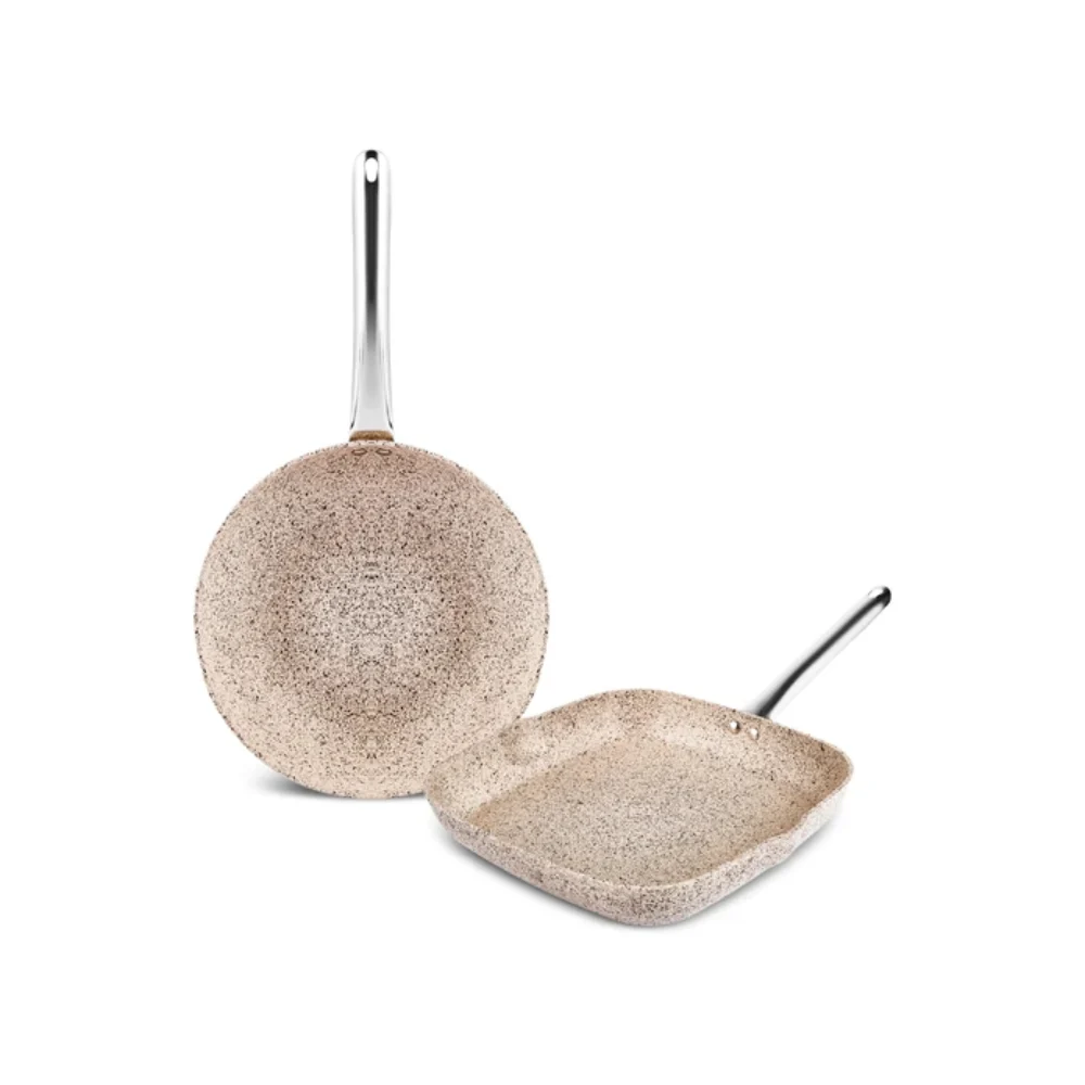 Karaca Biogranit Nare Wok and Grill Set, Wooden Handle | 153.09.01.6435