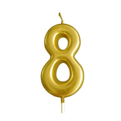 Gold Glitter Birthday Cake Candle Topper - Number Eight | 349-1/G8
