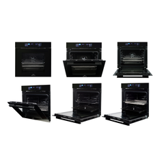 Queen Chef Built-in Electric Oven 60cm Convection Air Fryer 75L Black Glass & Steel | QCEO60-75D AFB