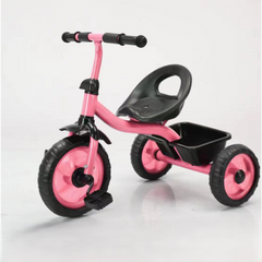 Kids Tricycle with Pedals, Rear Basket & Comfortable Seat - Pink | AL518-1/P
