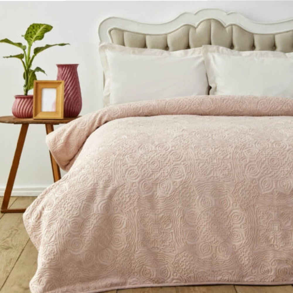 Karaca Home Scala Powder Double Embossed Blanket, 200x220cm | 200.18.01.0581