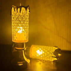 Textured stated Glass LED Candle Holder | 7125-8