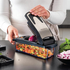 Nutricook Essentials 4-in-1 Vegetable Chopper, Stainless Steel Blades, BPA-Free – Black | NC-VC150
