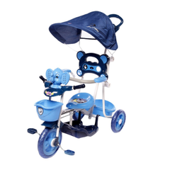 Kids Elephant Tricycle with Canopy, Push Handle & Safety Guard | ALHK-312
