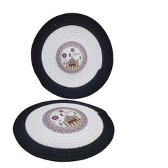 Ramadan Premium Round Woven Placemat 35cm – Islamic Mosque Center Design | 1030-126