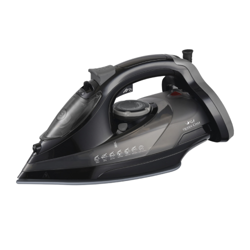 Queen Chef 2600W High-End Steam Iron, Nano Ceramic Soleplate – Black | QC-SI-123