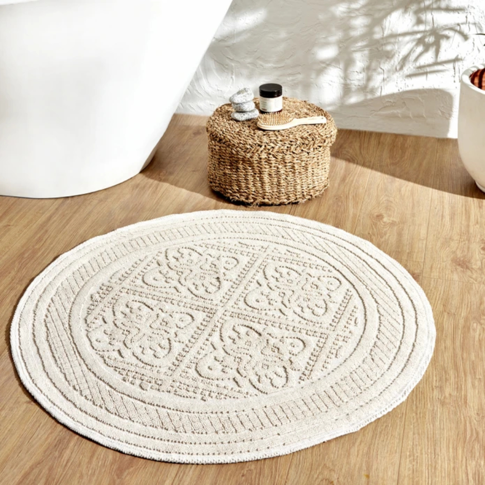 Karaca Home Vio Ecru Round 100x100cm Doormat | 200.22.02.0015