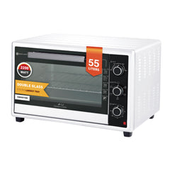 Queen Chef 55L High-Power Convection Electric Oven Double Glass 2200W - White | QCEO55/W