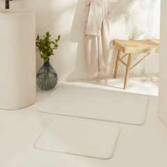 Karaca Home Feather 2-Piece White Bath Mat Set | 200.22.05.0256