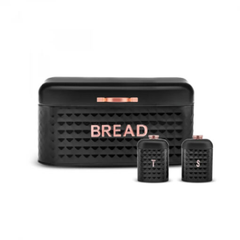 Karaca Diamond Black Bread Box Storage Container Gift Set | 153.09.01.4168