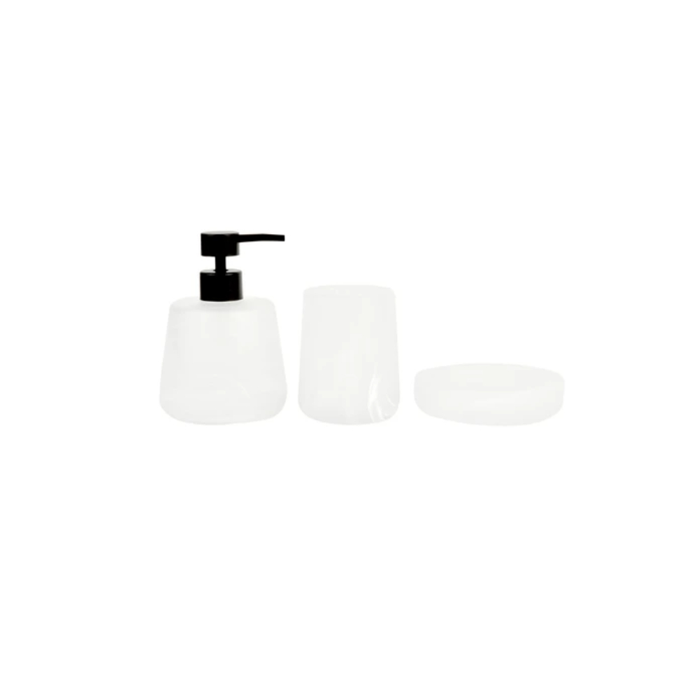 Karaca Home Aline 3-Piece White Bathroom Accessory Set | 153.09.01.5543