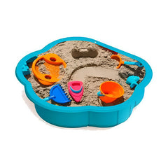 Dolu Kids Sand Pit Play Tray – Durable Plastic Outdoor Sandbox – Blue