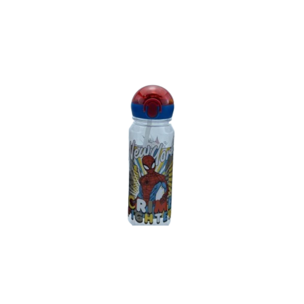 Kids Water Bottle with Straw Spider-Man Design Red | LZ-23122-6-2