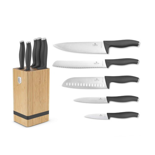Berlinger Haus 6 pcs Knife Set with Bamboo Stand, Anthracite Collection | 2968BH