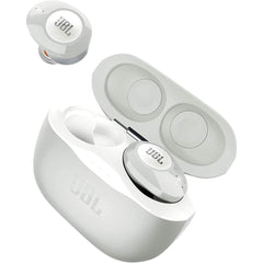 سماعات أذن لاسلكية JBL Tune 120 مع حافظة شحن JBL وحزمة حافظة صلبة فاخرة CCI - أبيض | T-120-W