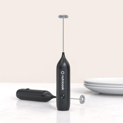 Nutricook Rechargeable Milk Frother – USB-C, Stainless Steel Whisk, Black | NC-MF100