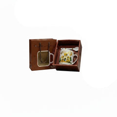 Ramadan Kareem Ceramic Mug with Spoon – Golden Mosque Design (Premium Coffee Gift Box) | 7161-7