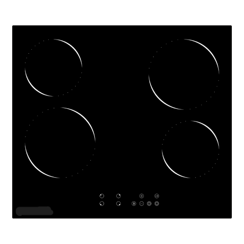 Queen Chef Ceramic Gas Hob 4 Zones - Shiny Black | QCHB60-4EGBS