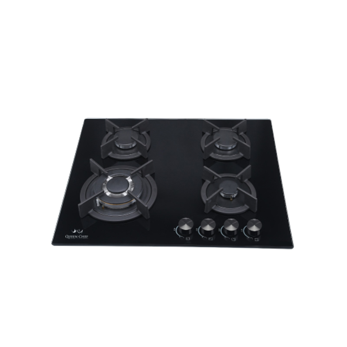 Queen Chef Built-in Gas Hob 4 burners - Shiny Black | QCHB60-4GGBS (HB)