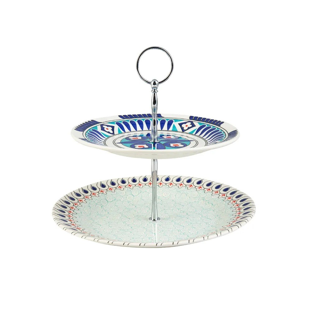 Karaca Mai Seljuk Series Tiered Cookie Stand - Elegant Serving Display | 153.03.07.9028