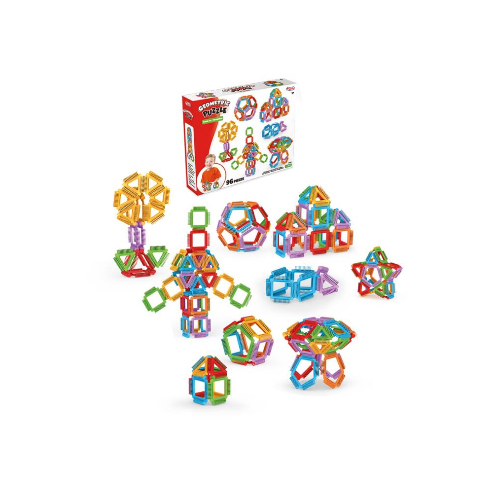 Geometric Puzzle Construction Set - Educational Building Toy (96 Pieces) | 03896