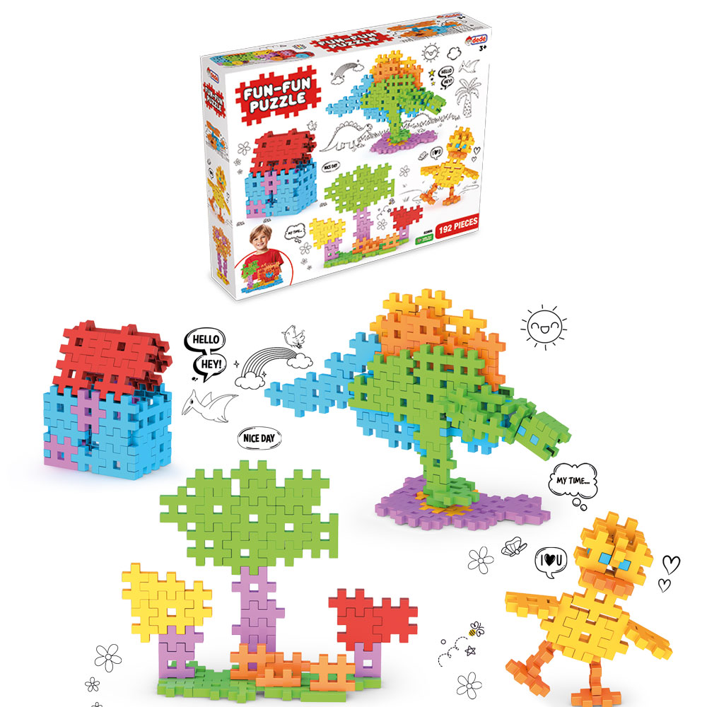 Fun-Fun Puzzle Creative Construction Set - Educational Building Toy (192 Pieces) | 03906