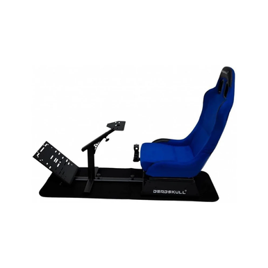 DeadSkull Racing Seat Gaming Chair Simulator For All Steering Wheesl Models - blue