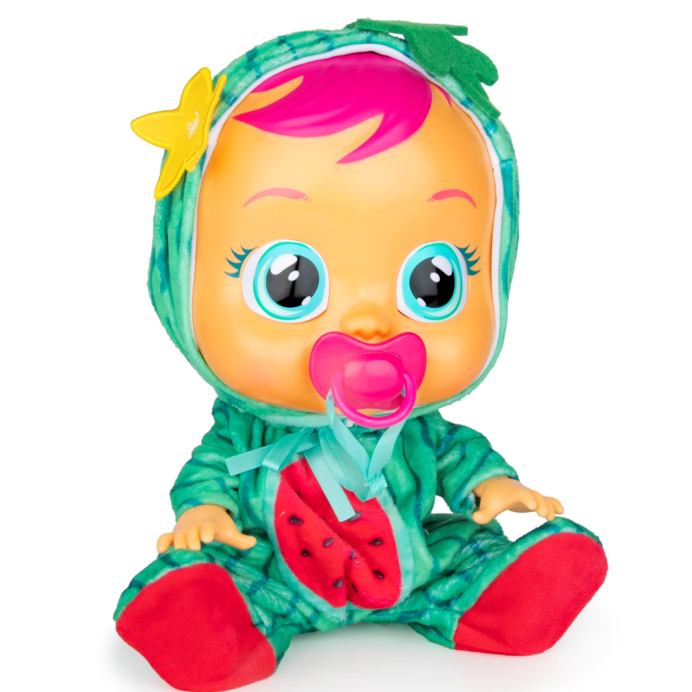 Cry Babies Style Baby Doll with Bottle - Green | 8838-20