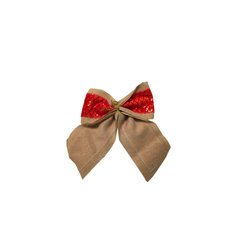 Decorative Bow 27.5 × 39 cm - Red Sequin Christmas Bow | AL-X26A48-2
