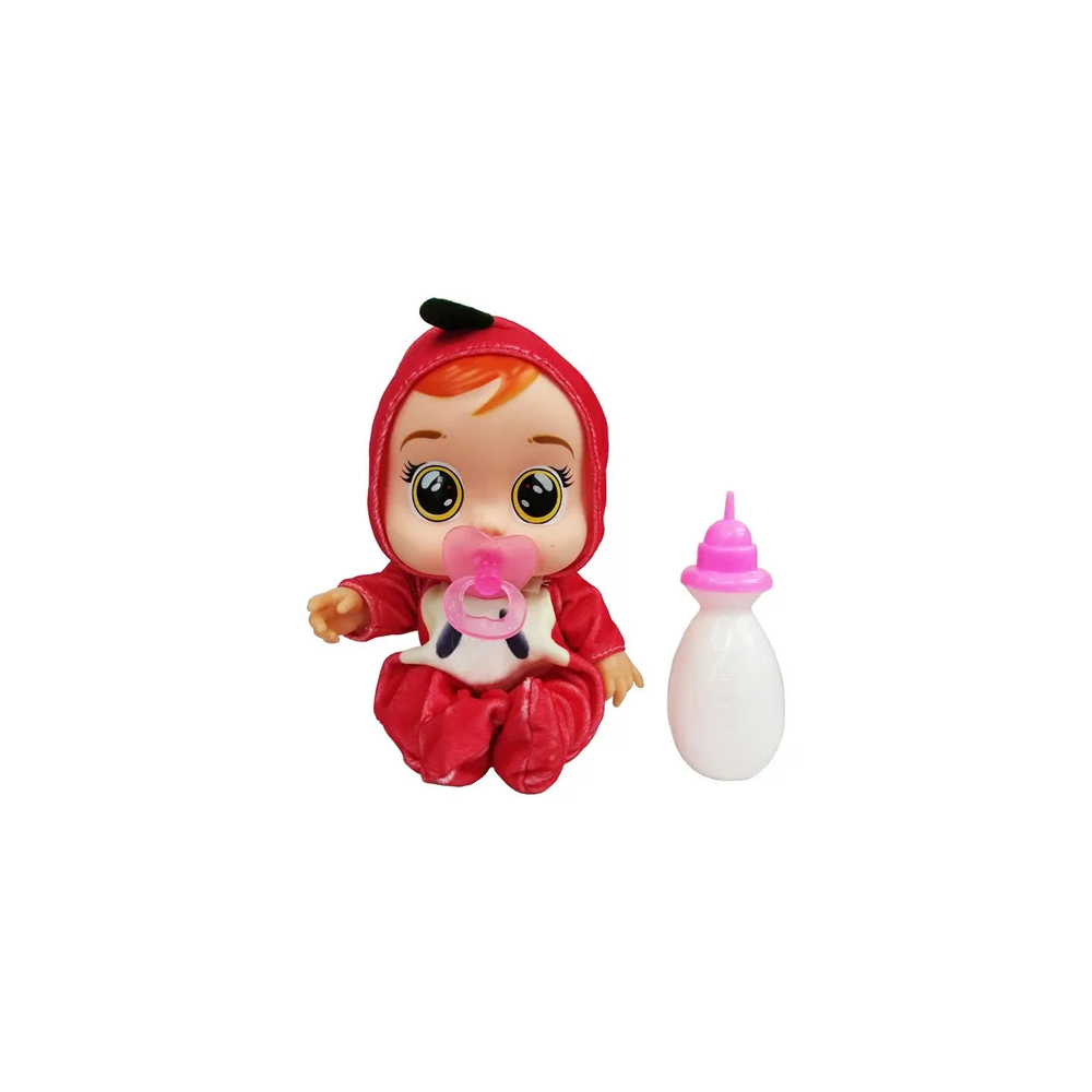 Cry Babies Style Baby Doll with Bottle - Red & White | 8838-20