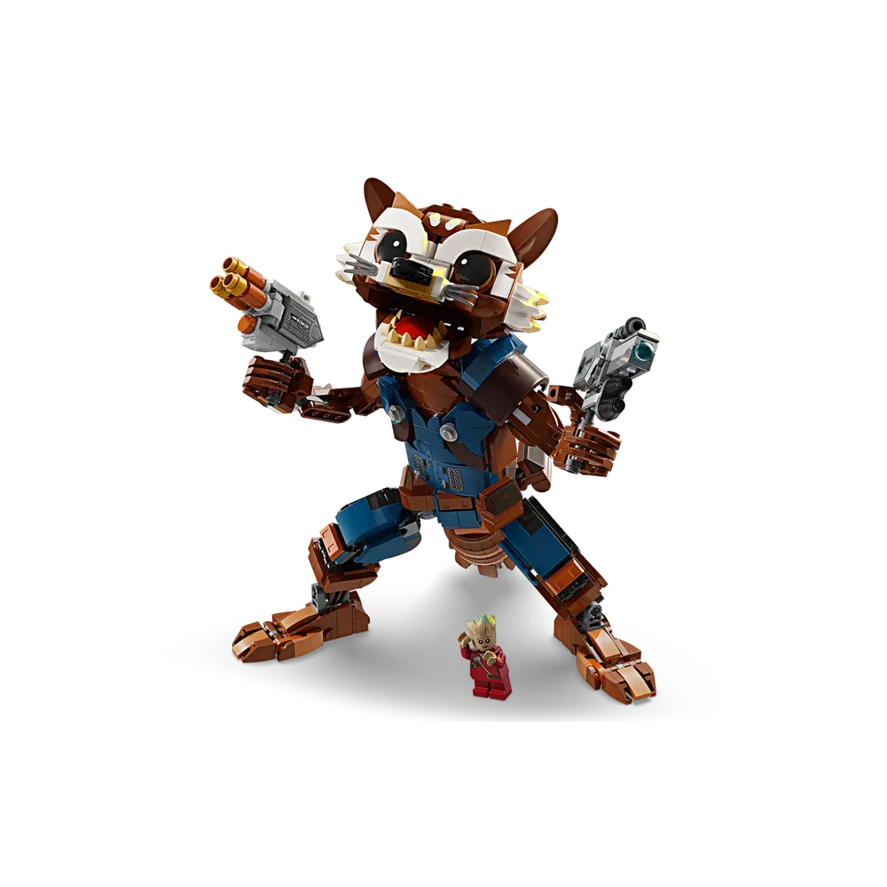 صاروخ LEGO وجروت الصغير - مجموعة بناء LEGO Marvel | 76282