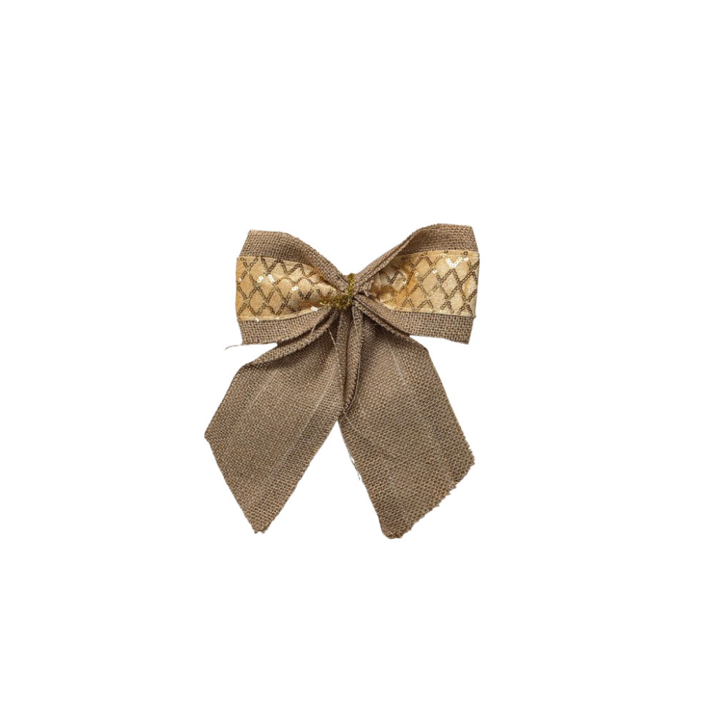 OEM Decorative Bow Tie 20 × 27 cm - Gold Sequin Christmas Bow | AL-X26A46-3