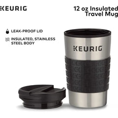 Keurig Travel Mug Fits K-Cup Pod Coffee Maker, 1 Count (Pack of 1), Stainless Steel | 120302