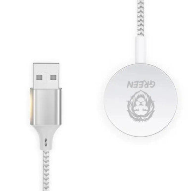 Green Lion Magnetic  , Magnetic Braided Charging Cable 1.2M (USB-A Interface) for iWatch ,White | GNMCCISL