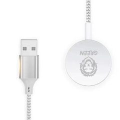 Green Lion Magnetic  , Magnetic Braided Charging Cable 1.2M (USB-A Interface) for iWatch ,White | GNMCCISL