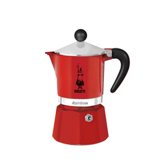 Bialetti Rainbow Moka Express - 3 Cups - Red | BIA0004962