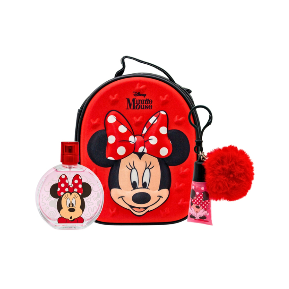 Minnie 3D Zip Case Gift Set - EDT 100ml + Lip Gloss with Pompom Charm | P008983