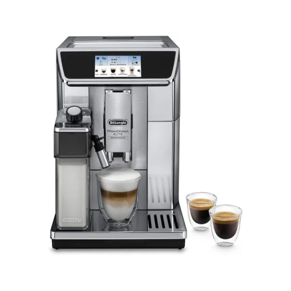 Delonghi PrimaDonna Elite Experience Automatic Bean-to-Cup Coffee Machine Stainless Steel 1450W | DKE-ECAM650.85.MS