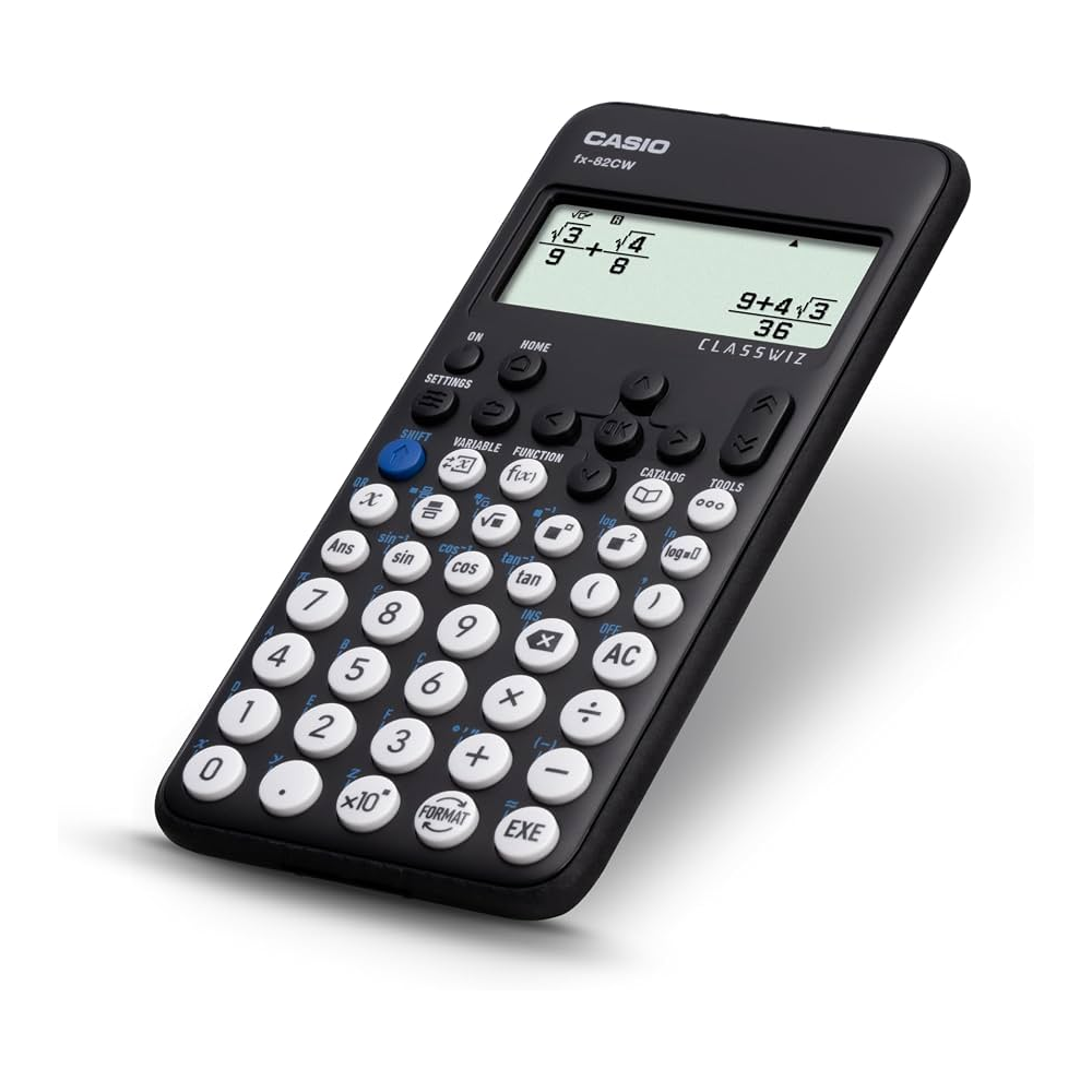 Casio Scientific Calculator with over 290 Functions and 4 Grayscale  | FX-82CW-W-DT