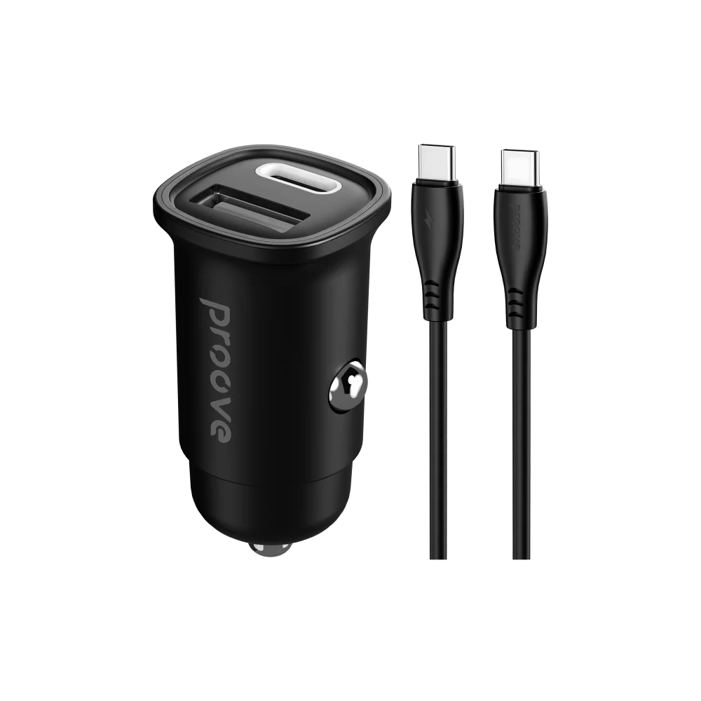 Proove Flash 30W Type-C + USB Car Charger with 1m Type-C Cable - Black | CCFC30111201