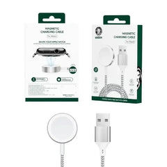 Green Lion Magnetic  , Magnetic Braided Charging Cable 1.2M (USB-A Interface) for iWatch ,White | GNMCCISL