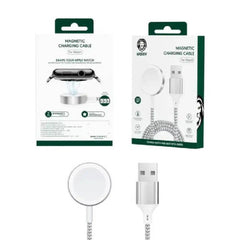 Green Lion Magnetic  , Magnetic Braided Charging Cable 1.2M (USB-A Interface) for iWatch ,White | GNMCCISL