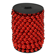 Metallic Red Beaded Garland Spool - 12mm Beads | AR1-6M-12RA-G