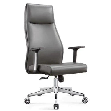 Valencia High Back Chair ,Grey Leather | HS-106 (110)
